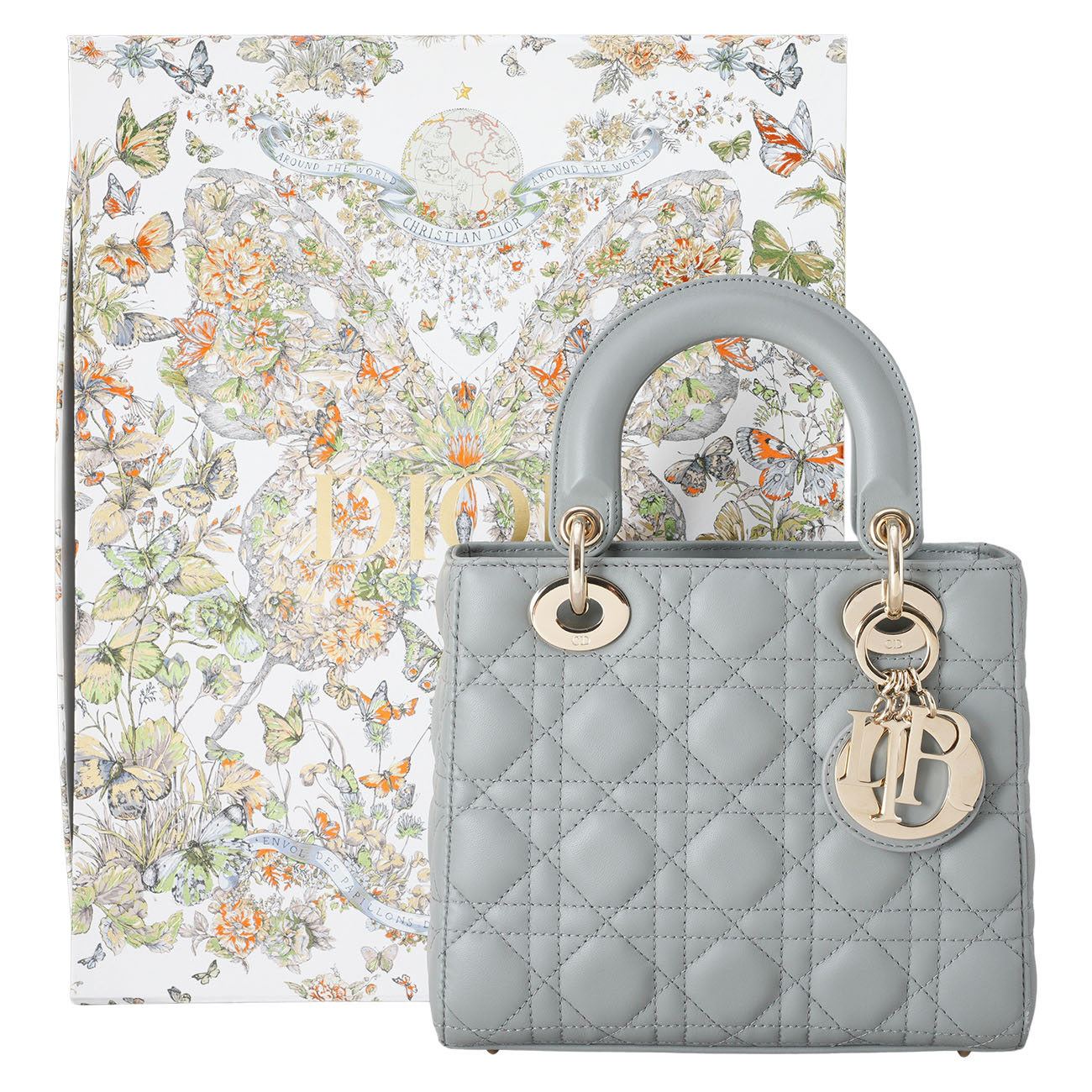 CHRISTIAN DIOR(USED)디올 레이디디올 스몰 스톤그레이